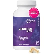 Microbiome Labs Zenbiome Sleep - L Theanine Supplement with Lemon Balm Extract & Probiotics with Bifidobacterium Longum - Help Soothe the Gut-Brain Axis at Bedtime (30 Capsules)