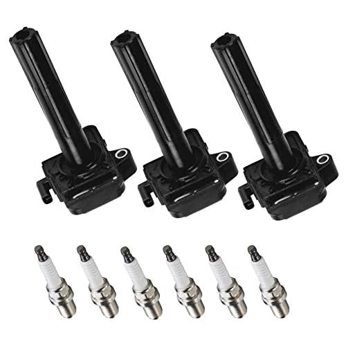 ENA Set of 6 Iridium Spark Plug and 3 Ignition Coil Pack Compatible with Toyota Lexus Camry Sienna Solara Avalon ES300 3.0L Replacement for UF155