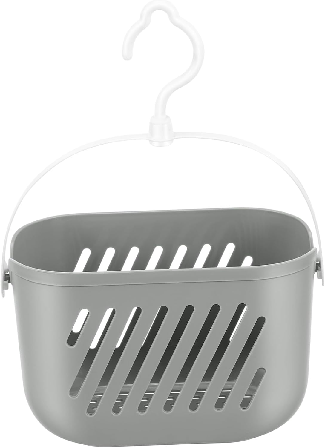 Angoily Hanging Shower Caddy Plastic Hanging Shower Caddy Basket Portable Kitchen Organizer Storage Basket with Hook for Home Grey