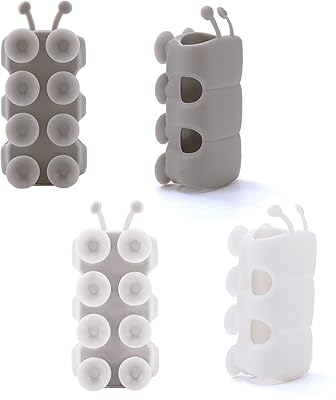 Inchant 4 Pieces Silicone Shower Head Holder Universal Relocatable Shower Head Suction Cup Holder Silicone Non Drilling Movable Fixed Seat Shower Bracket