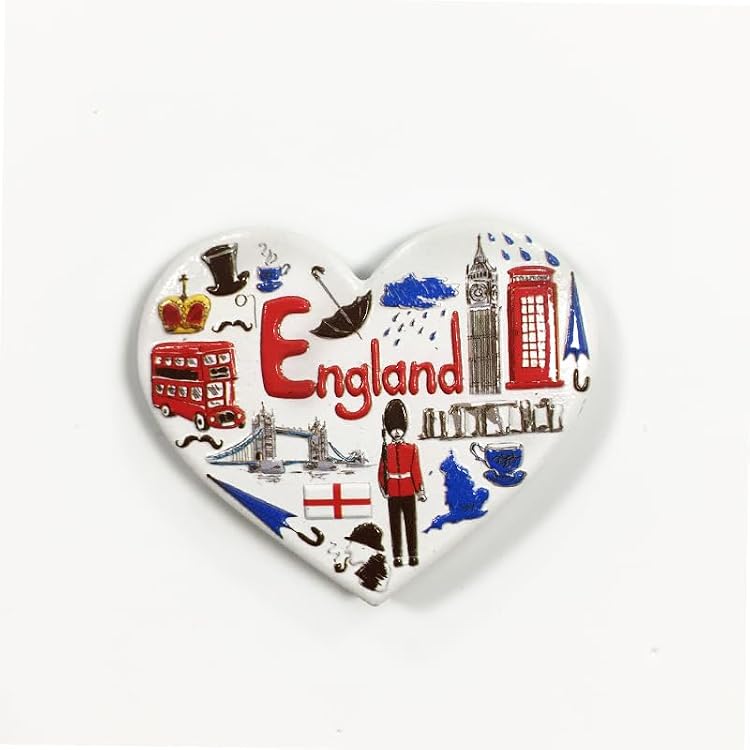 England London Vintage 3D Resin Fridge Magnet with Big Ben, Red Telephone Booth, Double - Decker Bus, Tower Bridge, Royal Guard & More, Cute & Aesthetic Refrigerator Decor, 2.563 Inch