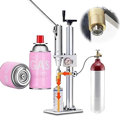 Aerosol can Gas Filling Machine Spray Paint refilling Machine, Spray can Filling Equipment, Manual aerosol Spray Filling Machine for 25.4mm Diameter Bottle Mouth, 60-330mm Height Bottle