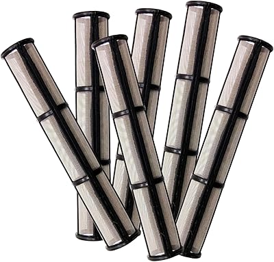 6pk 244067 244-067 60 Mesh Long Vertical Easy Out Manifold Filters for Graco Airless Paint Sprayer Gmax II 5900, 7900, Ultra Max II 695, 795, 1095, 3900