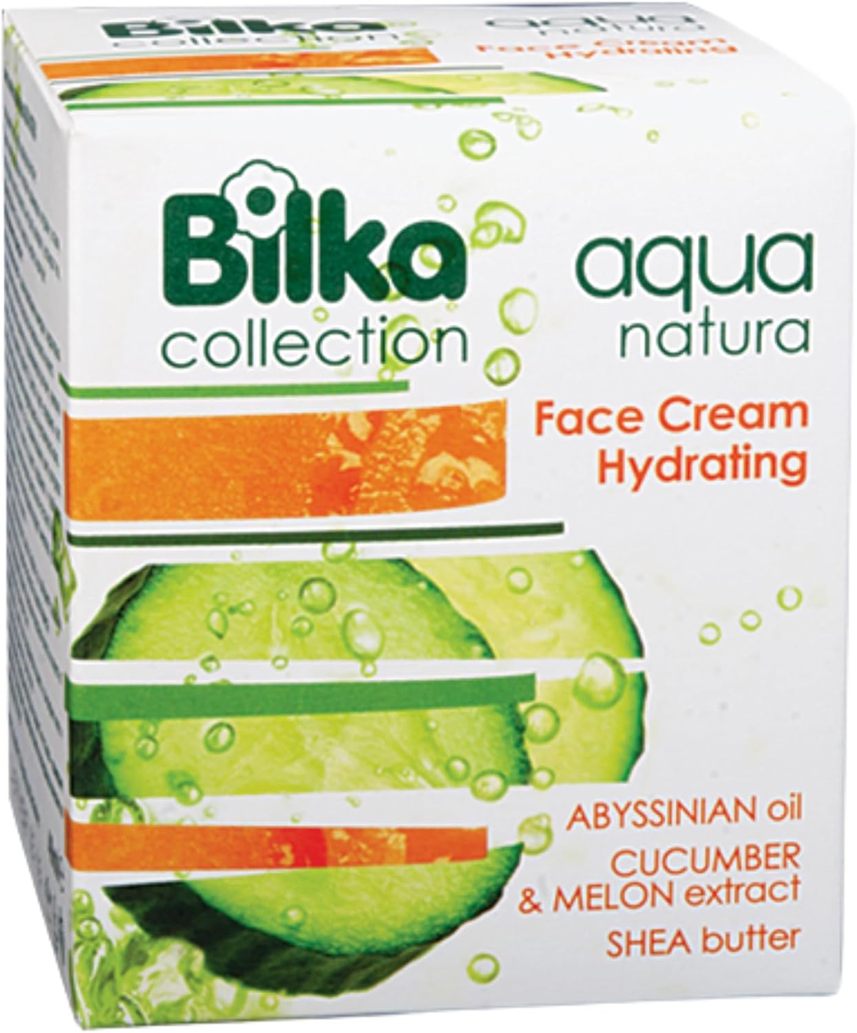 Aqua Natura Moisturising Face Cream - Care with Cucumber and Melon Extracts, Shea Butter, Abyssinian Oil and Vitamin E, Natural Skin Care, 40 ml